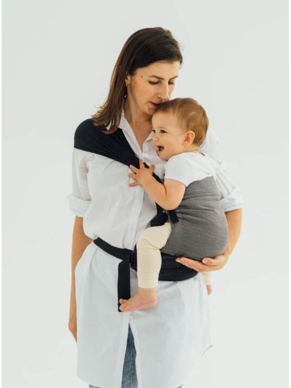 LennyHip (1/2 of LennyTwin), Standard, herringbone, 100% cotton - LITTLE HERRINGBONE OMBRE GREY