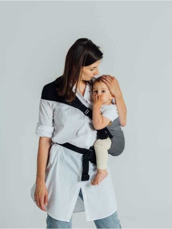 LennyHip (1/2 of LennyTwin), Standard, herringbone, 100% cotton - LITTLE HERRINGBONE OMBRE GREY