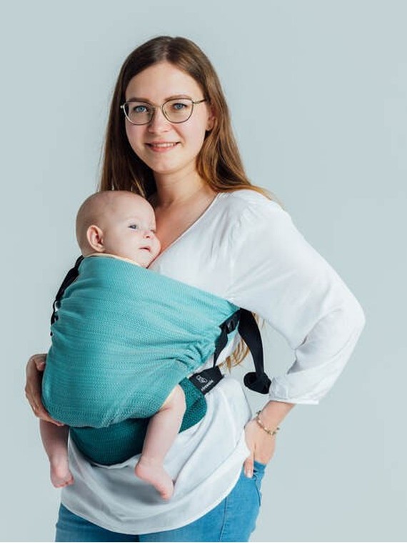 LennyHip (1/2 of LennyTwin), Standard, herringbone, 100% cotton - LITTLE HERRINGBONE OMBRE GREEN