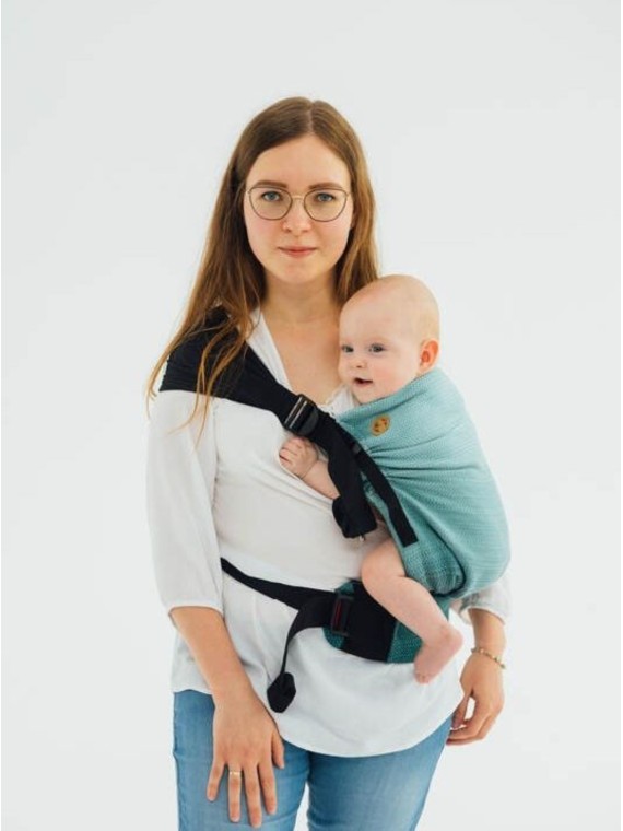 LennyHip (1/2 of LennyTwin), Standard, herringbone, 100% cotton - LITTLE HERRINGBONE OMBRE GREEN