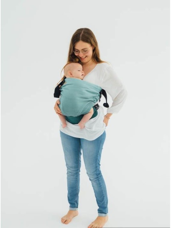 LennyHip (1/2 of LennyTwin), Standard, herringbone, 100% cotton - LITTLE HERRINGBONE OMBRE GREEN