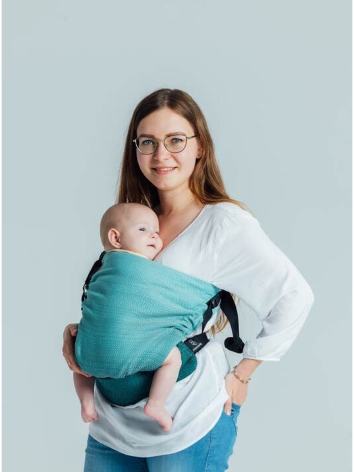 LennyHip (1/2 of LennyTwin), Standard, herringbone, 100% cotton - LITTLE HERRINGBONE OMBRE GREEN LennyHip (1/2 of LennyTwin), Standard, herringbone, 100% cotton - LITTLE HERRINGBONE OMBRE GREEN