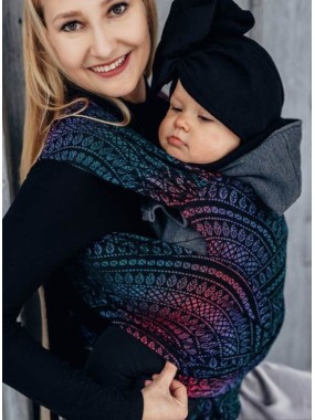 LennyHybrid, Standard, jacquard, (60% cotton, 28% merino wool, 8% silk, 4% cashmere) - PEACOCK'S TALE - BLACK OPAL LennyHybrid, Standard, jacquard, (60% cotton, 28% merino wool, 8% silk, 4% cashmere) - PEACOCK'S TALE - BLACK OPAL