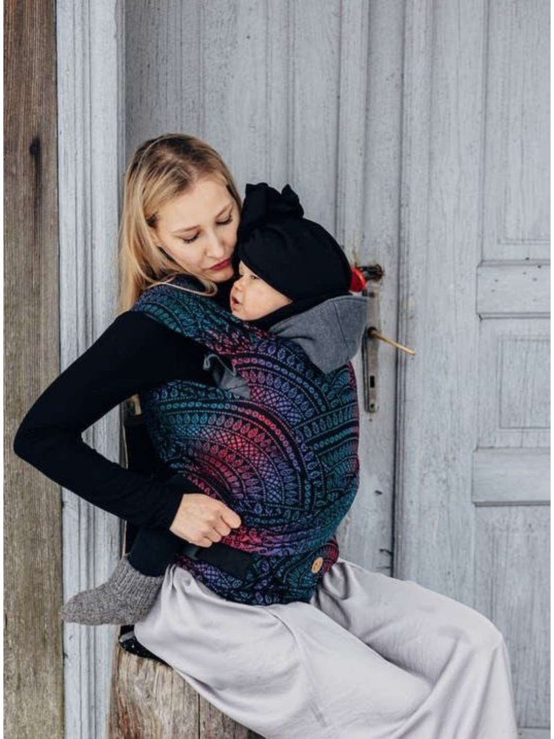 LennyHybrid, Standard, jacquard, (60% cotton, 28% merino wool, 8% silk, 4% cashmere) - PEACOCK'S TALE - BLACK OPAL LennyHybrid, Standard, jacquard, (60% cotton, 28% merino wool, 8% silk, 4% cashmere) - PEACOCK'S TALE - BLACK OPAL