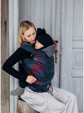 LennyHybrid, Standard, jacquard, (60% cotton, 28% merino wool, 8% silk, 4% cashmere) - PEACOCK'S TALE - BLACK OPAL LennyHybrid, Standard, jacquard, (60% cotton, 28% merino wool, 8% silk, 4% cashmere) - PEACOCK'S TALE - BLACK OPAL