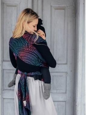 LennyHybrid, Standard, jacquard, (60% cotton, 28% merino wool, 8% silk, 4% cashmere) - PEACOCK'S TALE - BLACK OPAL LennyHybrid, Standard, jacquard, (60% cotton, 28% merino wool, 8% silk, 4% cashmere) - PEACOCK'S TALE - BLACK OPAL