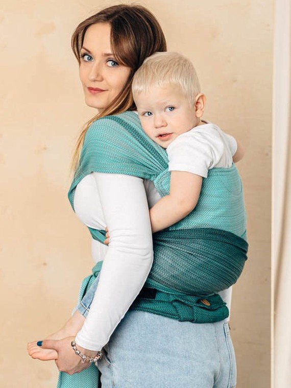 LennyHybrid, Standard, herringbone, 100% medvilnė - LITTLE HERRINGBONE OMBRE GREEN