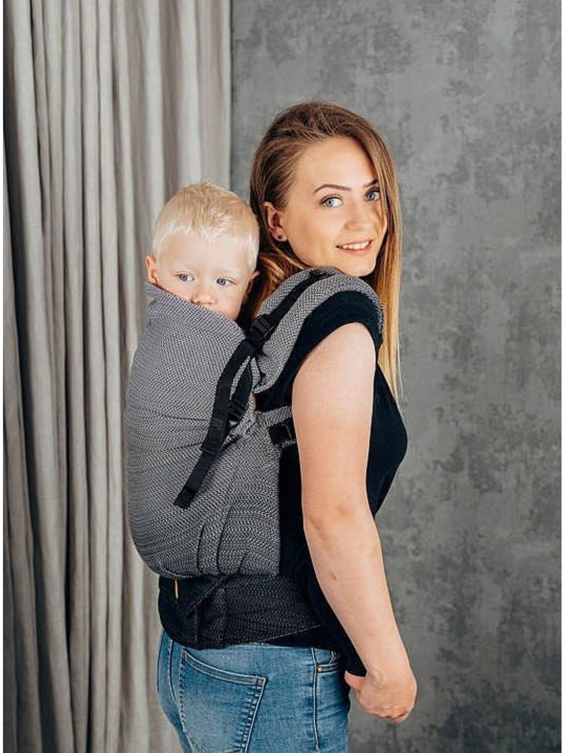 LennyPreschool, herringbone, 100% cotton - LITTLE HERRINGBONE OMBRE GREY