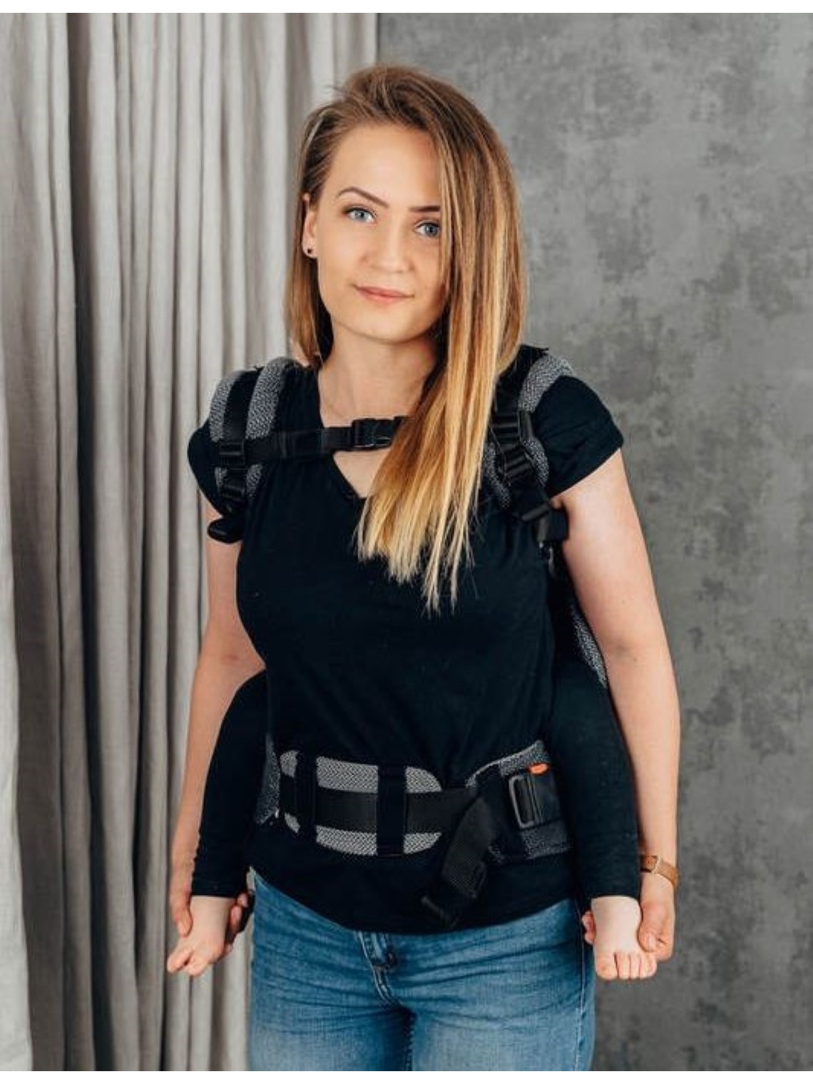 LennyPreschool, herringbone, 100% cotton - LITTLE HERRINGBONE OMBRE GREY