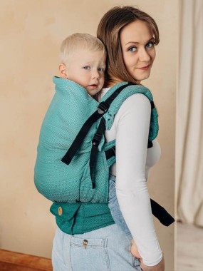 LennyPreschool, herringbone, 100% cotton - LITTLE HERRINGBONE OMBRE GREEN