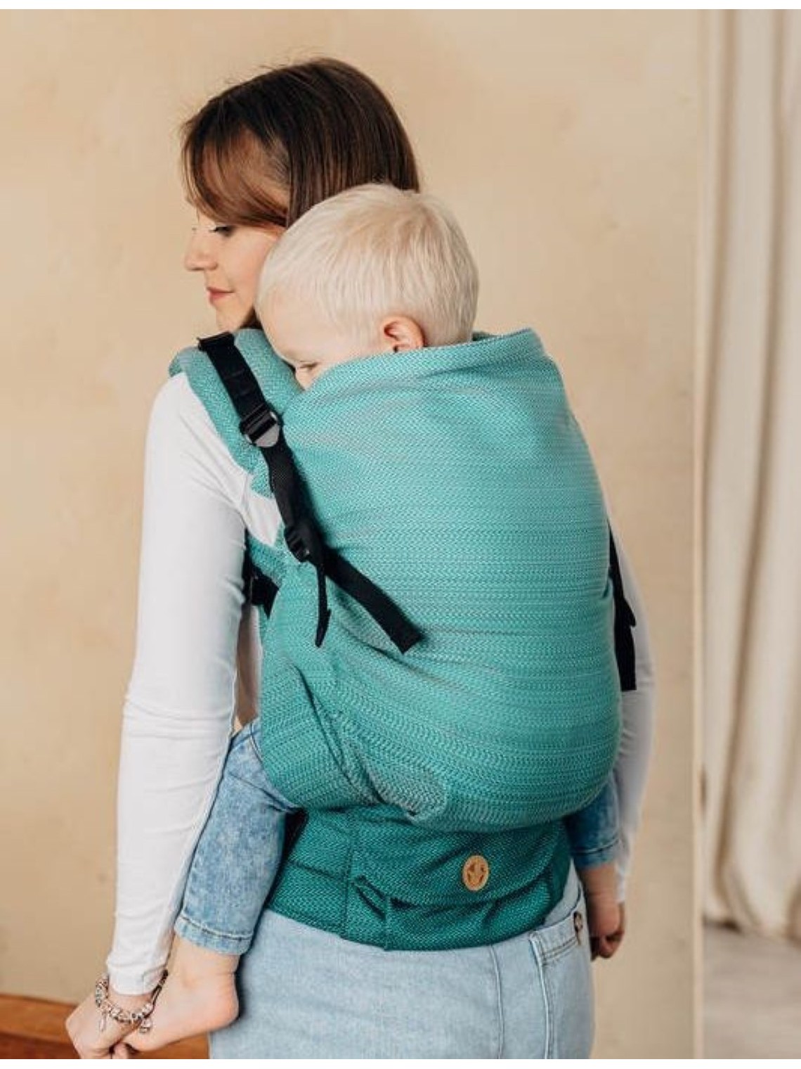 LennyPreschool, herringbone, 100% cotton - LITTLE HERRINGBONE OMBRE GREEN