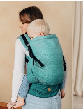 LennyPreschool, herringbone, 100% cotton - LITTLE HERRINGBONE OMBRE GREEN