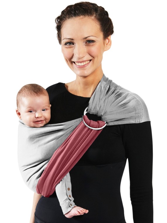 LOVE RADIUS No Knot Little Wrap, Mottled Grey / Pink Rose