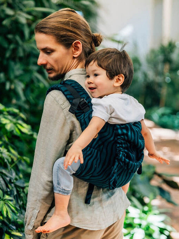 Lenny Buckle Onbuhimo PRO, Toddler, jacquard, (63% cotton, 37% merino wool) - ZEBRA - SAVANNA