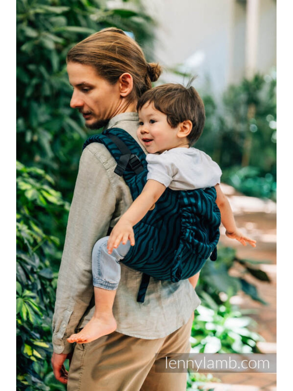 Lenny Buckle Onbuhimo PRO, Toddler, jacquard, (63% cotton, 37% merino wool) - ZEBRA - SAVANNA