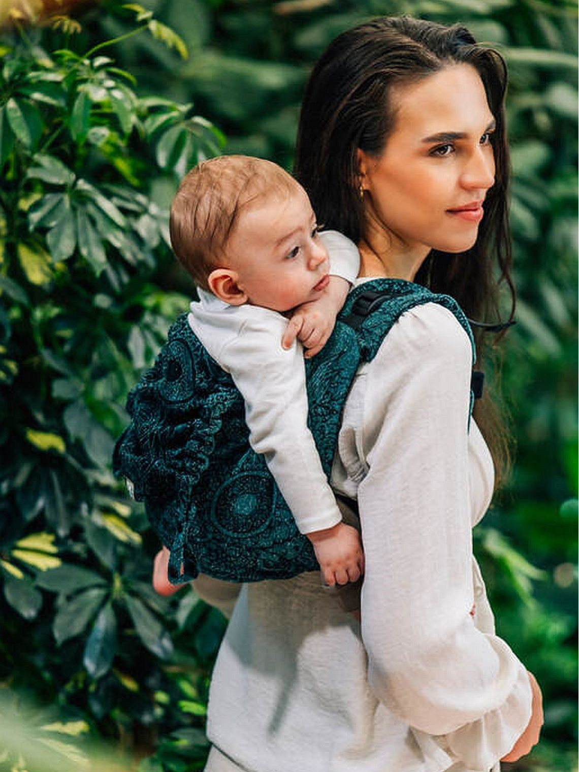 Lenny Onbuhimo PRO, Toddler, jacquard (51% cotton 49% silk) - WILD WINE - IVY