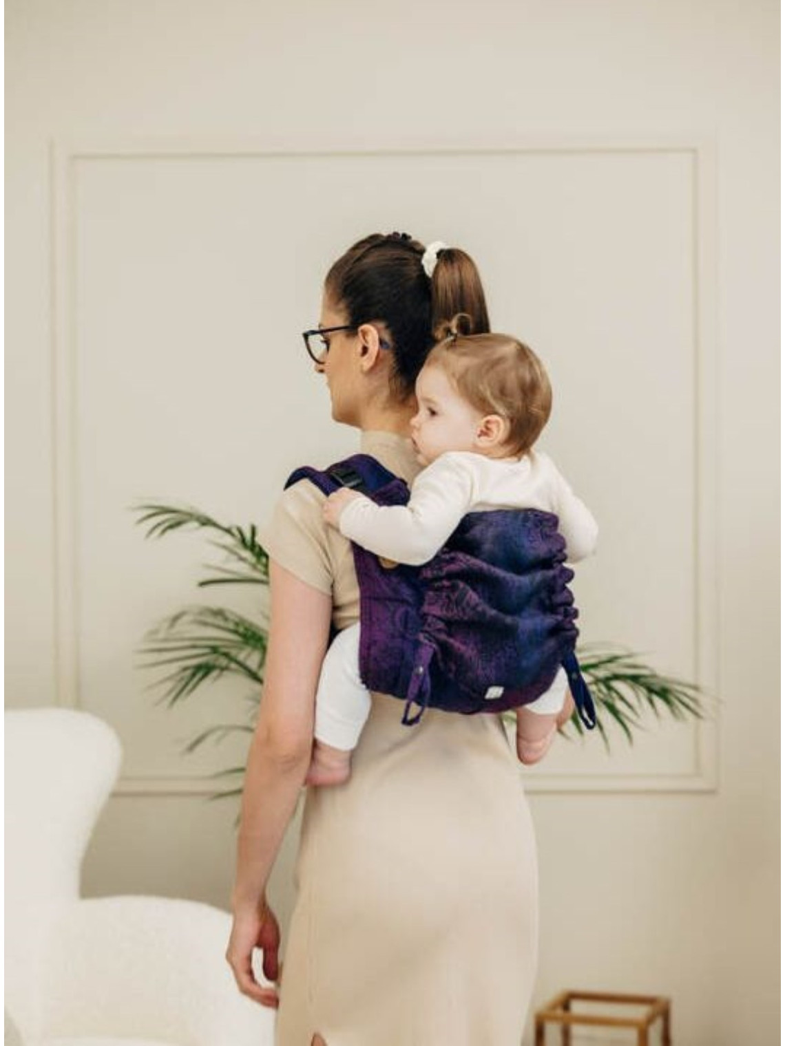 Lenny Buckle Onbuhimo PRO, Toddler, jacquard, (100% cotton) - WILD WINE - BOUQUET