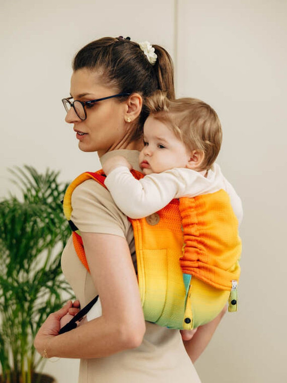 Lenny Buckle Onbuhimo PRO, Toddler, jacquard, (100% cotton) - RAINBOW BABY