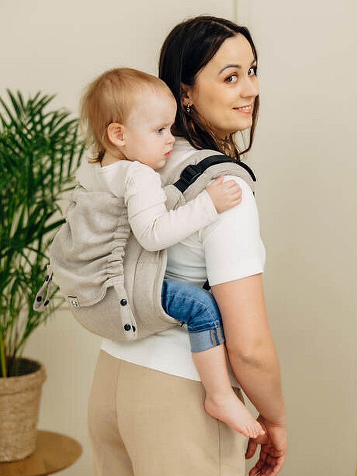 Lenny Buckle Onbuhimo PRO, Toddler, broken-twill, (100% medvilnė) - PEANUT BUTTER