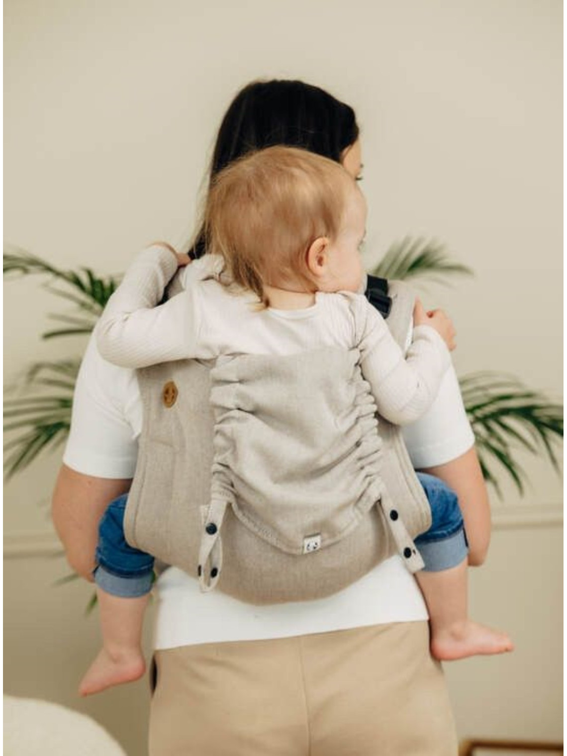 Lenny Buckle Onbuhimo PRO, Toddler, broken-twill, (100% cotton) - PEANUT BUTTER