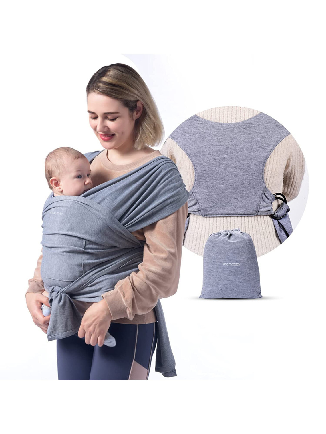 MOMCOZY wrap carrier, Grey