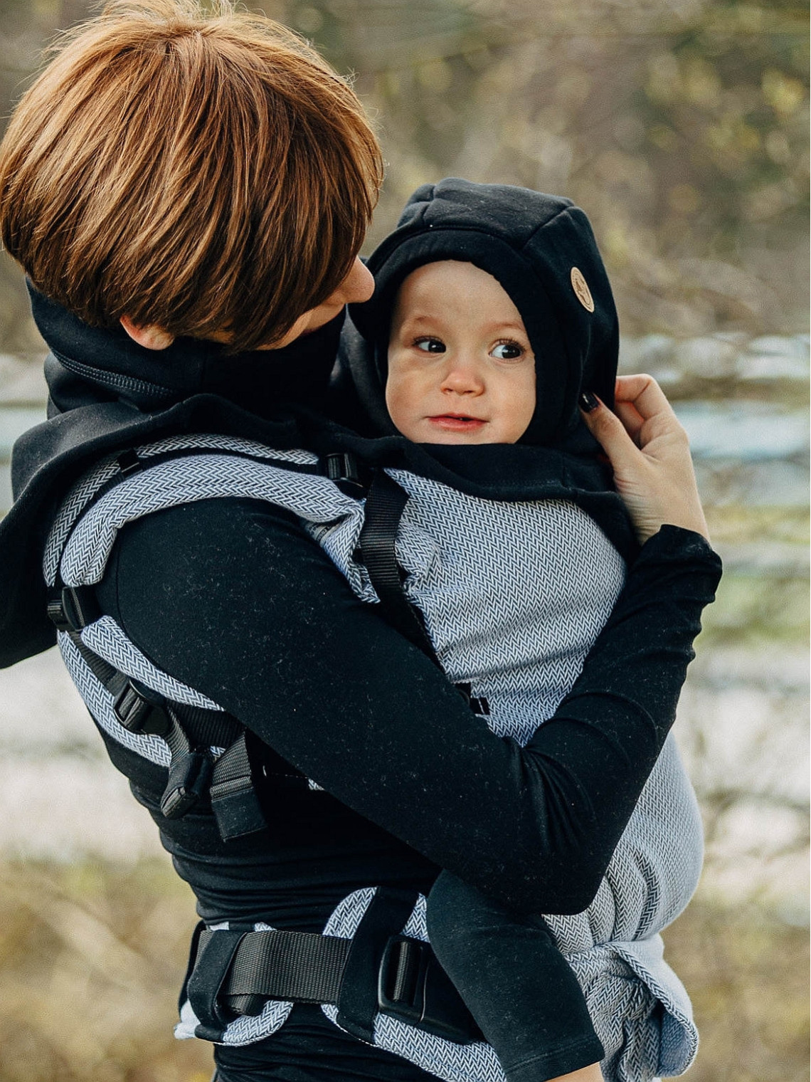 Apykaklė Double Turtleneck (bliuzono audinys), Black