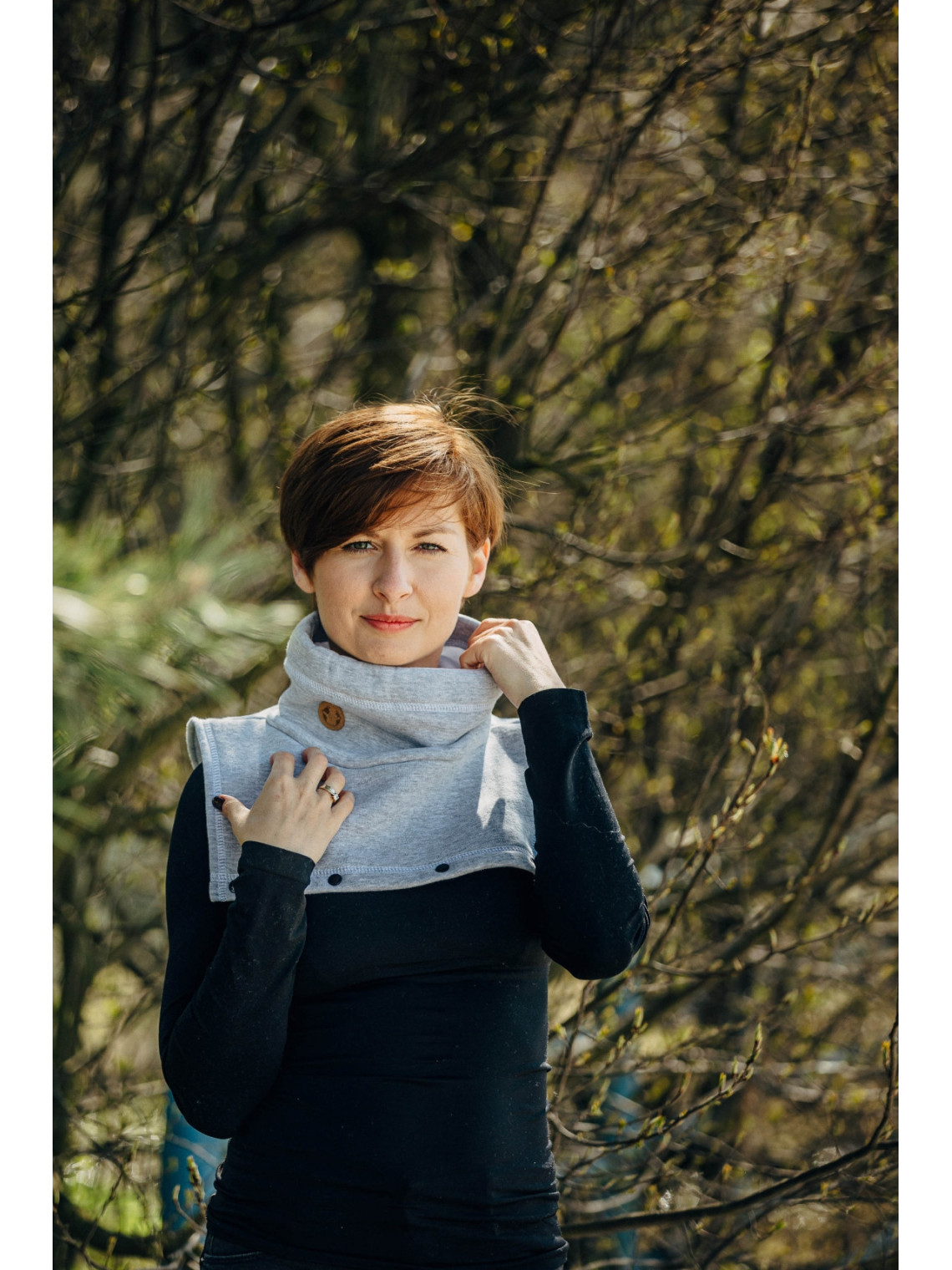 Apykaklė Double Turtleneck (bliuzono audinys), Grey Melange