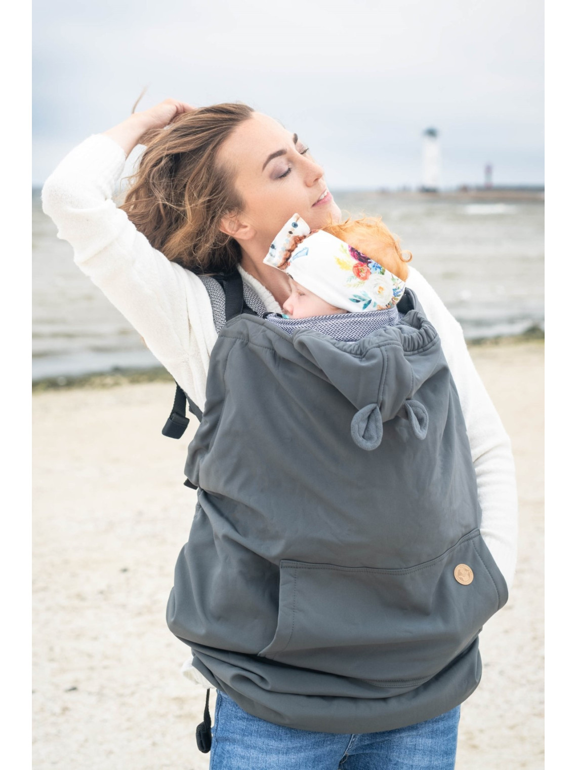 Cover for baby carrier/wrap Softshell, Grey