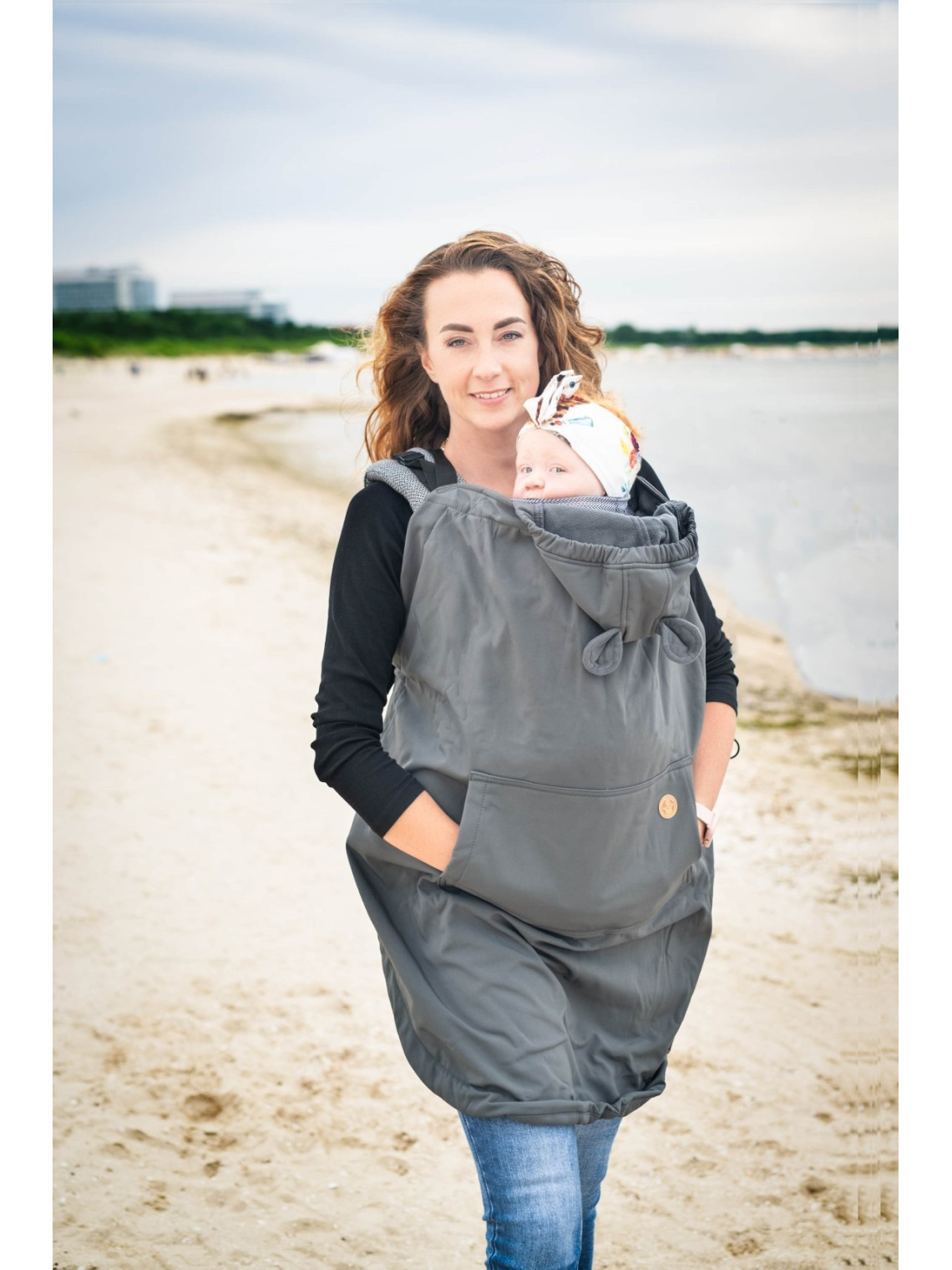 Cover for baby carrier/wrap Softshell, Grey