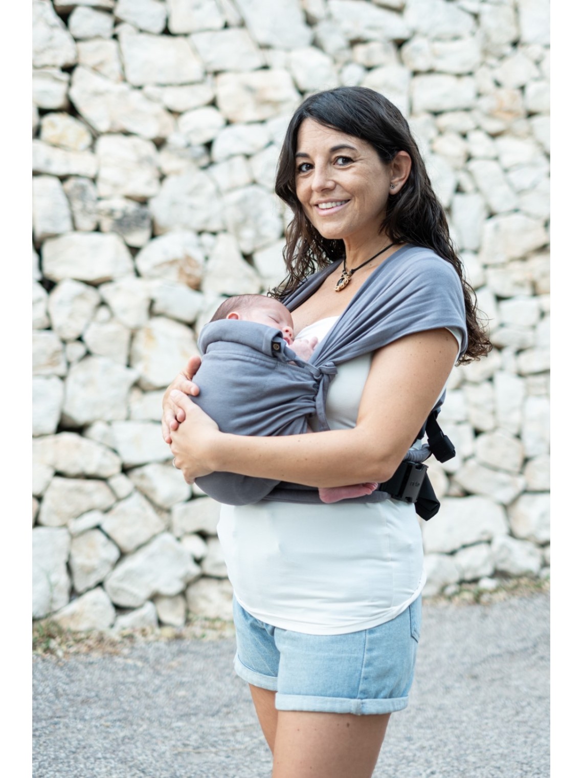 Neko Tiny – newborn baby carrier from 2.5 kg, made of stretchy wrap fabric