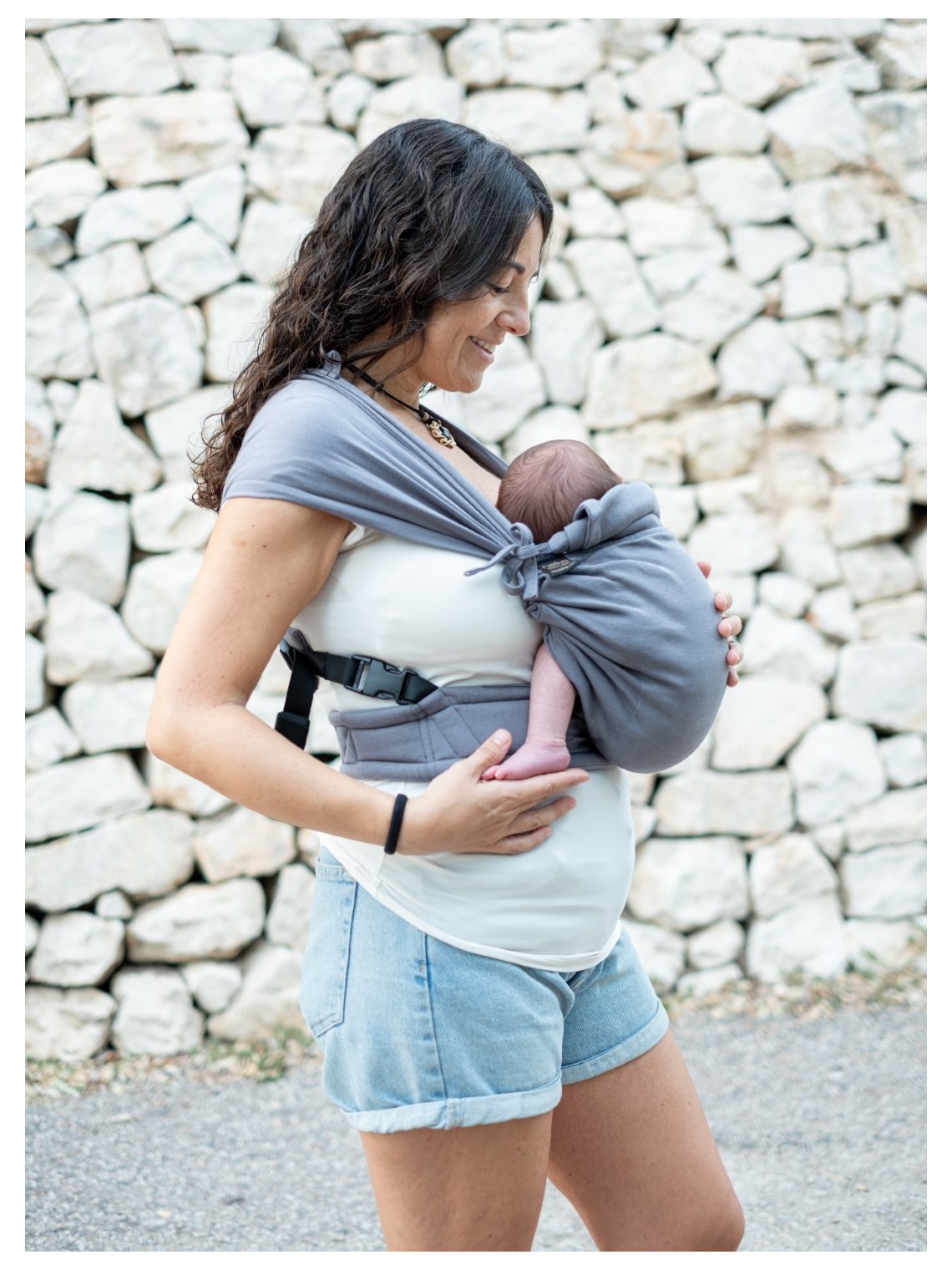 Neko Tiny – newborn baby carrier from 2.5 kg, made of stretchy wrap fabric